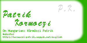 patrik kormoczi business card