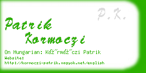 patrik kormoczi business card